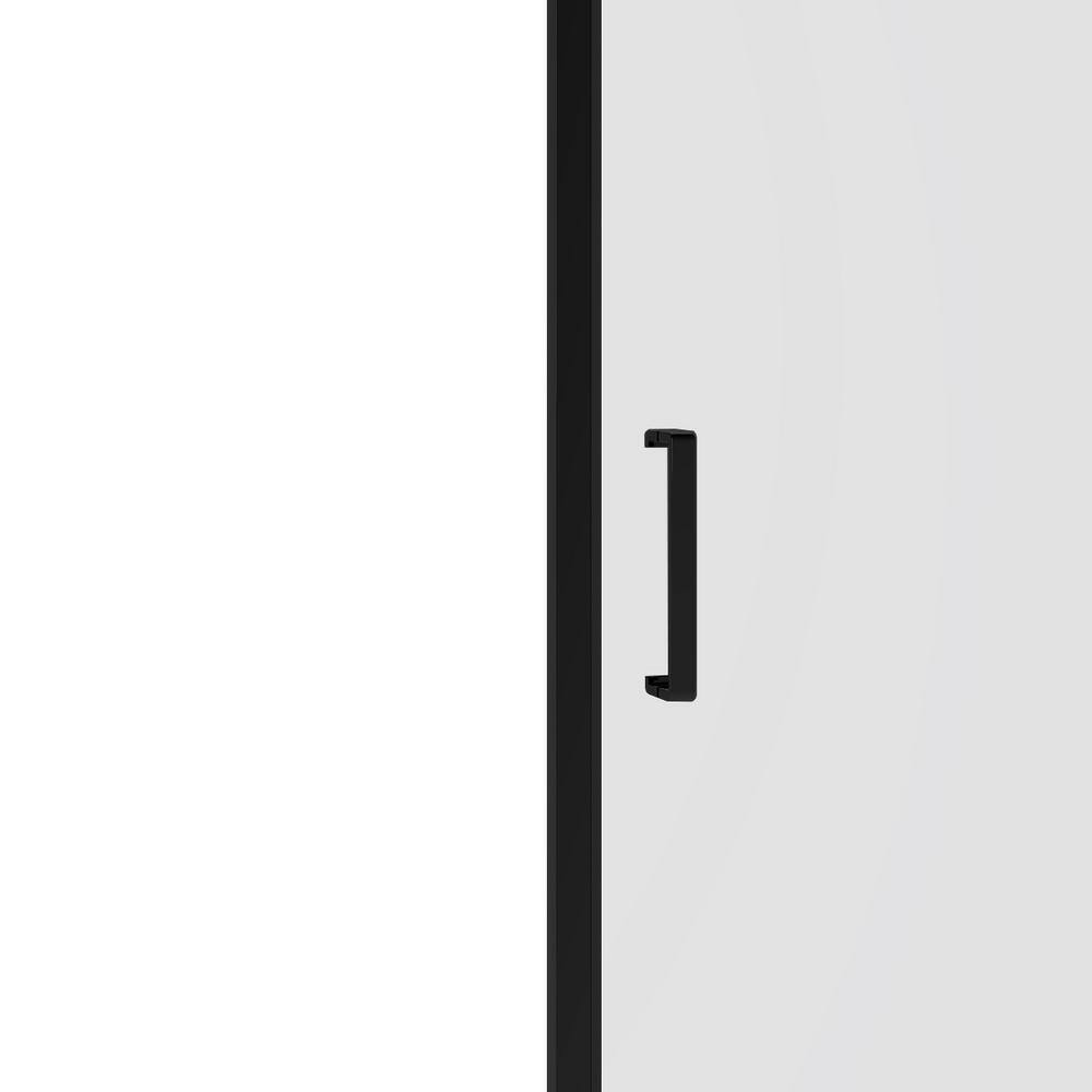 Black 40'' x 77'' Framed Tempered Glass Shower Door