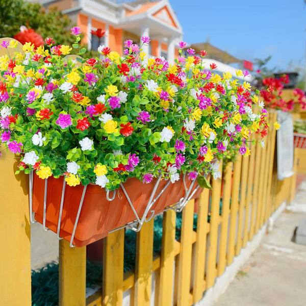 Afoxsos 14.1 in. Mixed Color Outdoor Artificial Flower Shrubs
