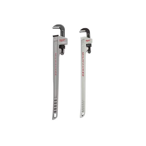 Milwaukee 14 in. Aluminum Pipe Wrench with Power Length Handle and 10 in. Aluminum Pipe Wrench with Power Length Handle