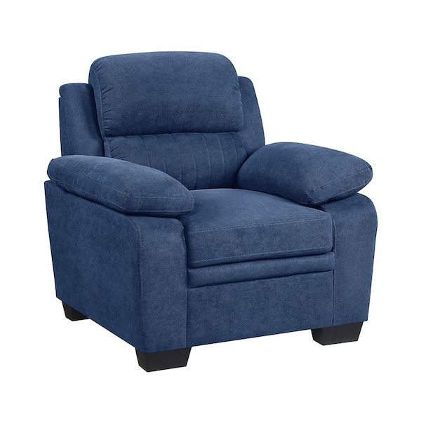 Unbranded Deliah Blue Textured Fabric Arm Chair