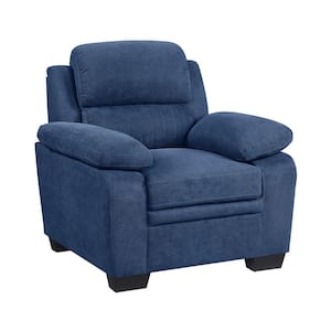 Deliah Blue Textured Fabric Arm Chair