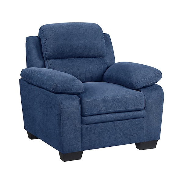 Lazzara Deliah Blue Textured Fabric Arm Chair