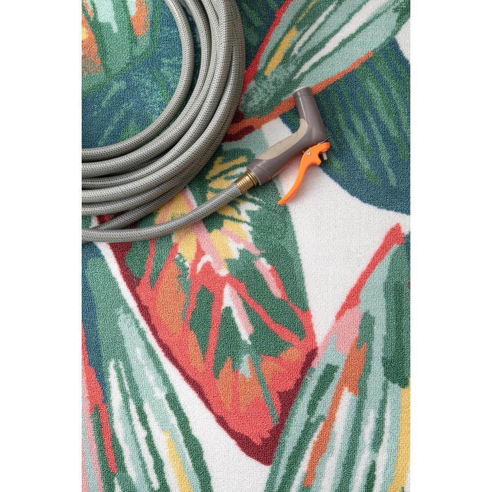 Reversible Multicolor Floral Synthetic 9' x 12' Area Rug