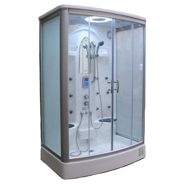 Eagle Bath 34 in. x 56 in. x 83 in. Walk-In Steam Shower Enclosure Kit in White