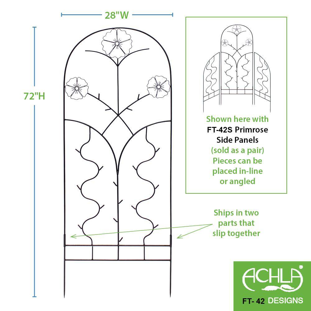 Primrose Black Wrought Iron Garden Trellis
