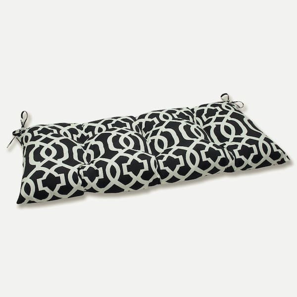 Pillow Perfect Novelty Rectangular Outdoor Bench Cushion in Black