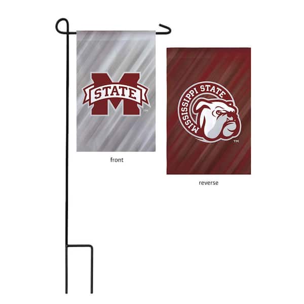 1 ft. x 1-1/2 ft. Mississippi State University 2-Sided Garden Flag with 3-2/3 ft. Metal Flagpole