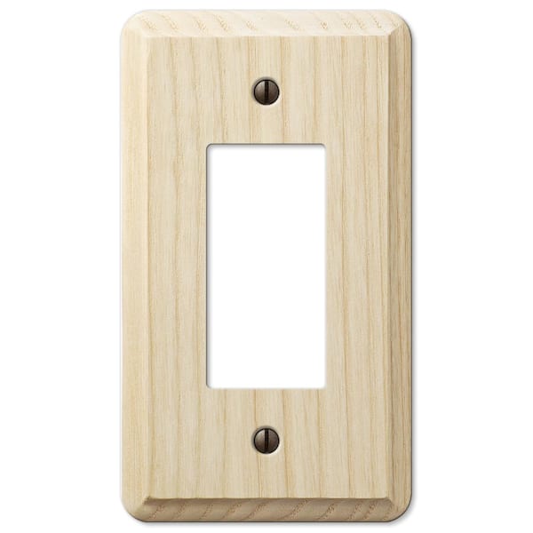 AMERELLE Contemporary 1 Gang Rocker Wood Wall Plate - Unfinished Ash