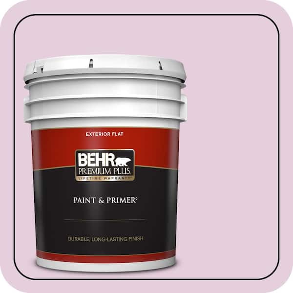 BEHR PREMIUM PLUS 5 gal. #680C-3 Rose Glow Flat Exterior Paint & Primer