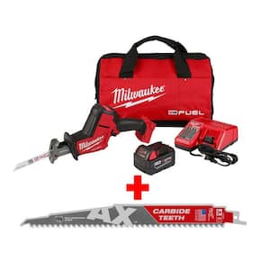 M18 FUEL 18V Lithium-Ion Brushless Cordless HACKZALL Reciprocating Saw Kit with Carbide Teeth AX SAWZALL Blade