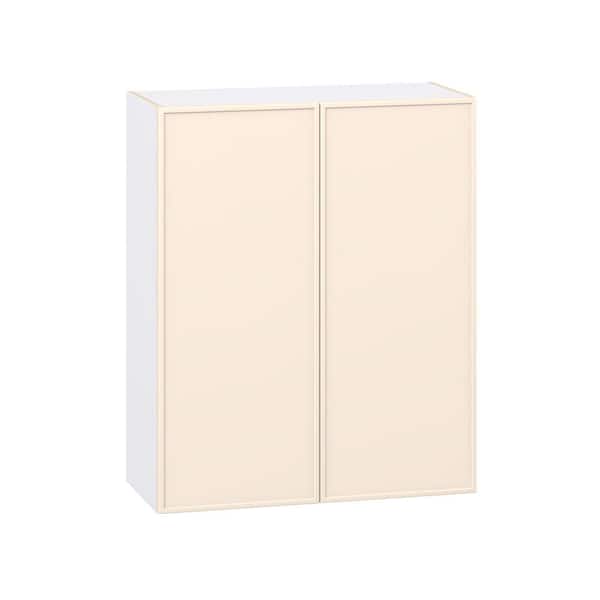 J COLLECTION Fairview 33 in. W x 14 in. D x 40 in. H Slim Shaker Assembled Wall Kitchen Cabinet in Washed Linen