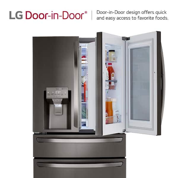 LG 23 cu. ft. Door-In-Door 4-Door French Door Refrigerator, Dual and Craft  Ice in PrintProof Stainless Steel, Counter Depth LRMDC2306S - The Home Depot