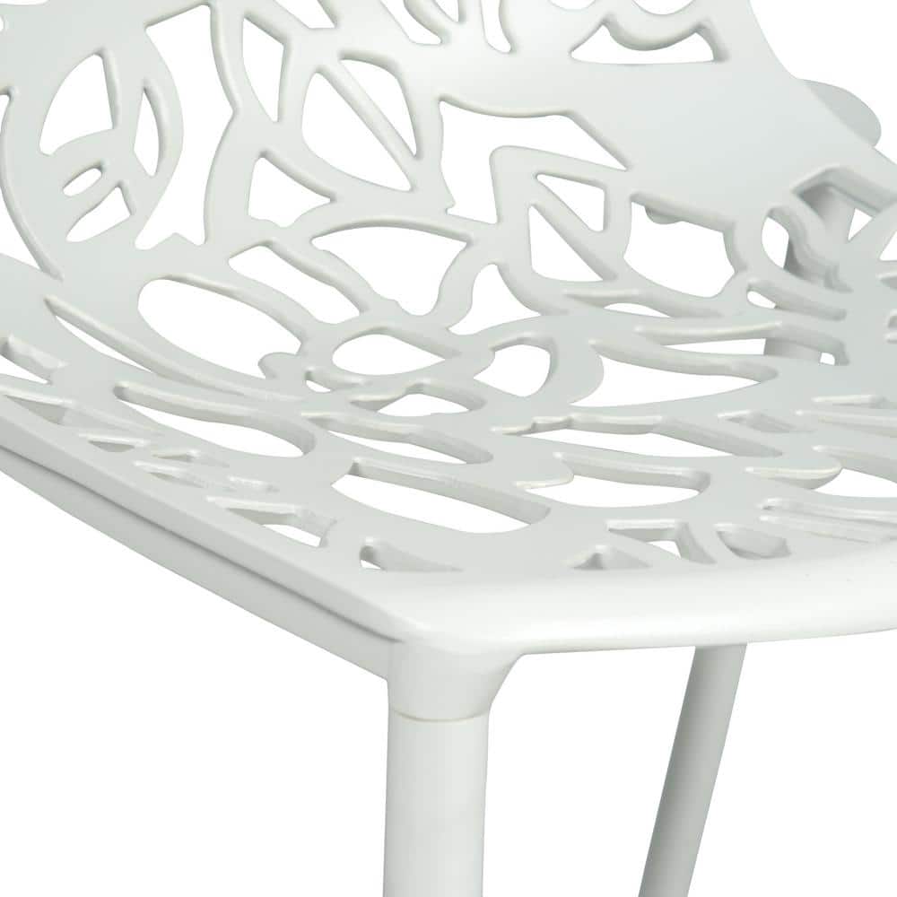 Elegant Modern Devon Aluminum White Side Chair with Cut-Out Design