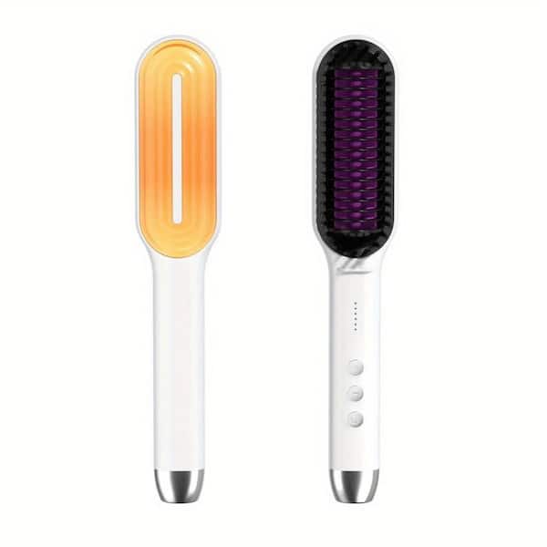 Aoibox Electric Straightening Beard Comb Hairdressing Tool with 5-speed Temperature Control in Yellow Color