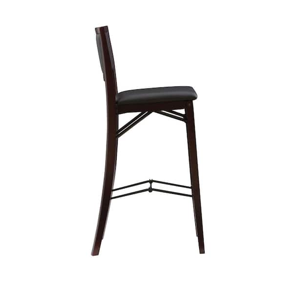 Espresso, 2 Pack 24 Seat Height Espresso Linon Keira Folding Counter Stool Assembled