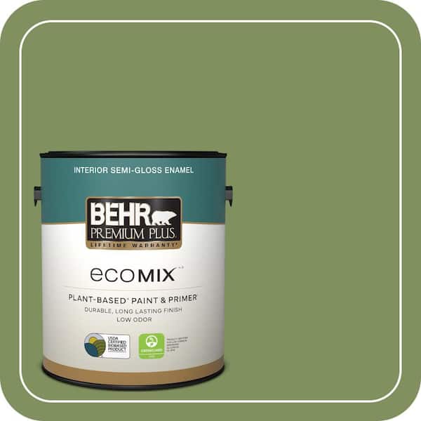 1 gal. #PPU10-03 Green Energy Semi-Gloss Enamel EcoMix Plant-Based Interior Paint & Primer