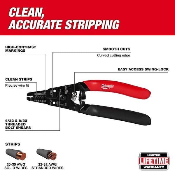 20-32 AWG Low Voltage Wire Stripper/Cutter with Dipped Grip