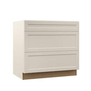Designer Series Melvern 36 in. W 24 in. D 34.5 in. H Assembled Shaker Pots and Pans Drawer Base Kitchen Cabinet in Cloud