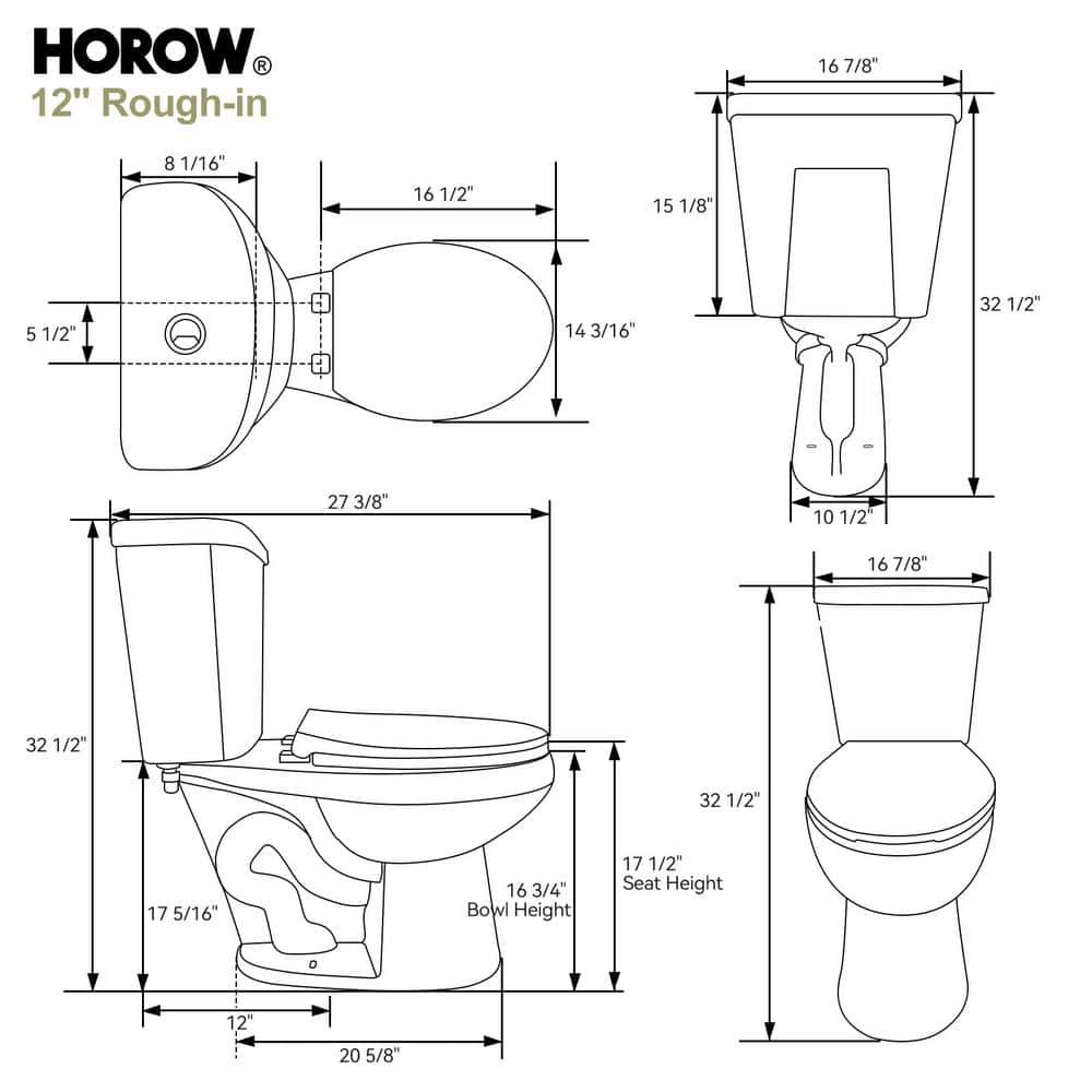 White Round Dual Flush High Efficiency Free Standing Toilet