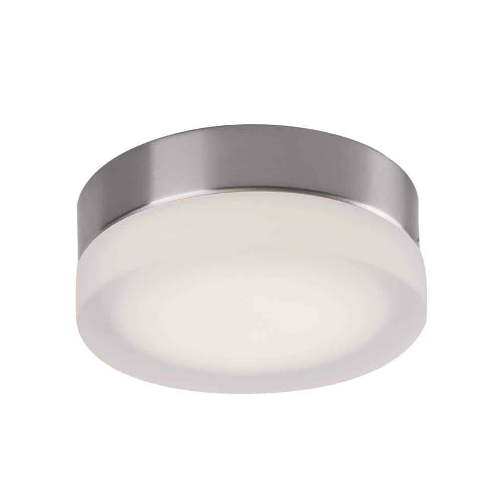 Brushed Nickel Frosted Glass LED Flush Mount Light