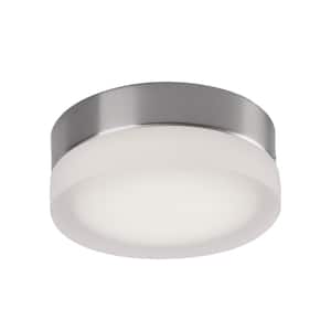 Bedford 6 in. 1 Light 13-Watt Brushed Nickel/Frosted Integrated LED Flush Mount