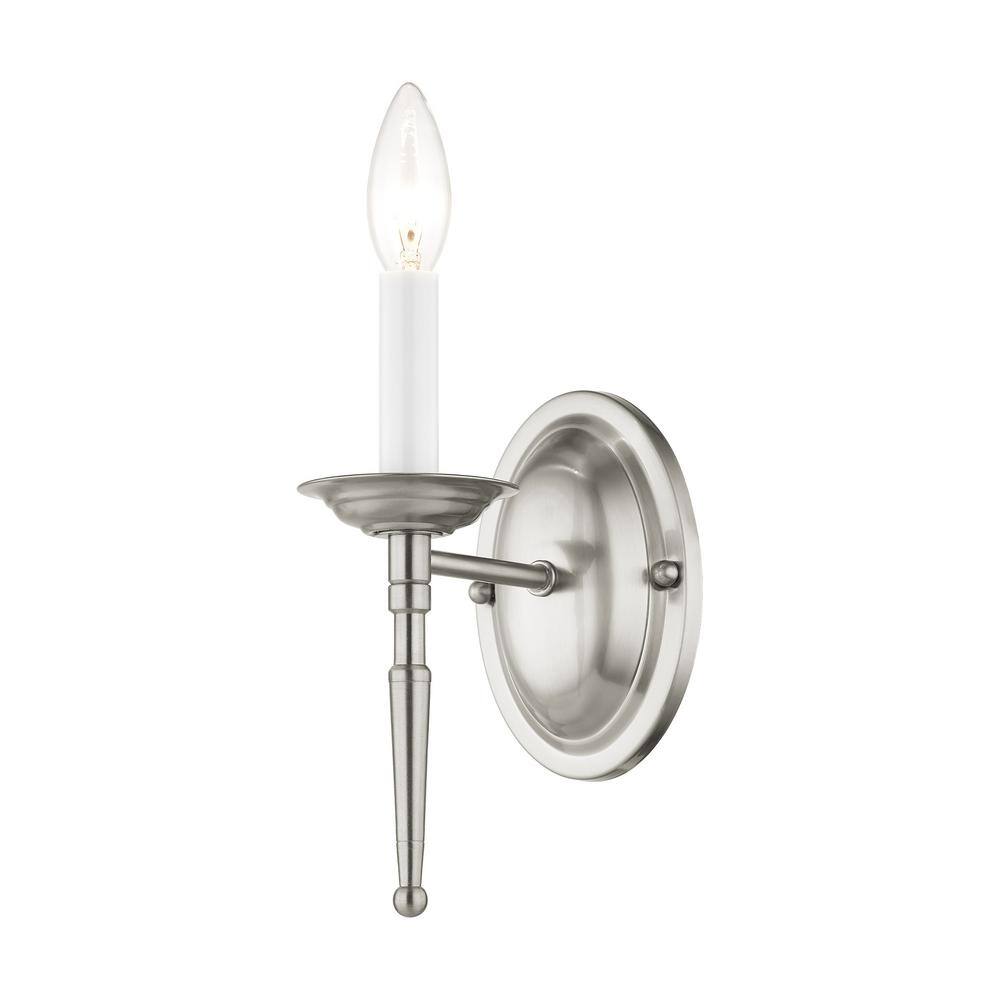 Williamsburgh Brushed Nickel 9.5" Traditional Wall Sconce