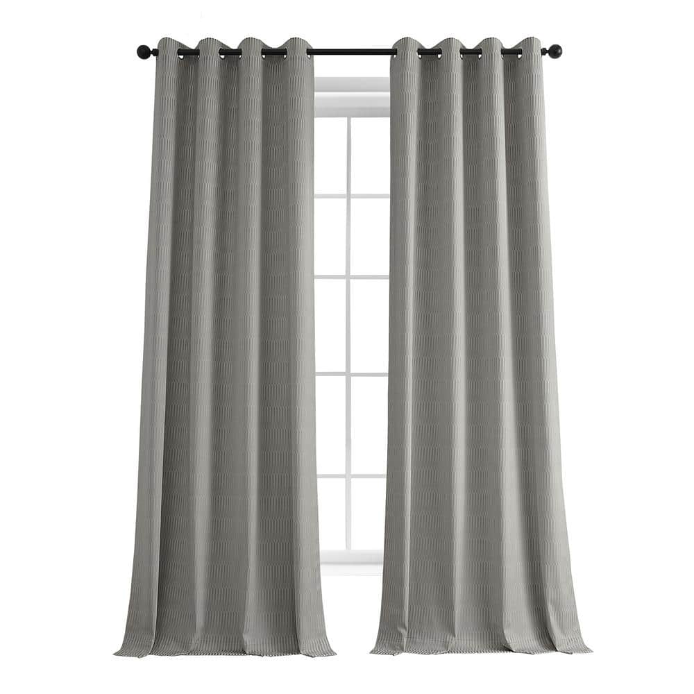 Exclusive Fabrics & Furnishings Pewter Gray Lounge Embossed Grommet