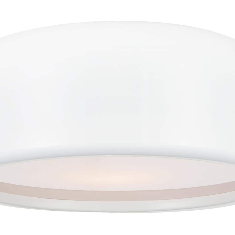 Campton 19" White Glass Dome Flush Mount Ceiling Light