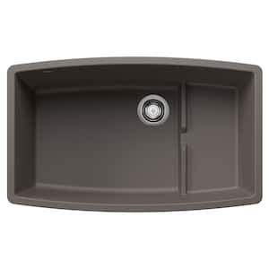 PERFORMA CASCADE 32 in. Undermount Single Bowl Volcano Gray Granite Composite Kitchen Sink
