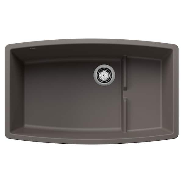 Blanco PERFORMA CASCADE 32 in. Undermount Single Bowl Volcano Gray Granite Composite Kitchen Sink