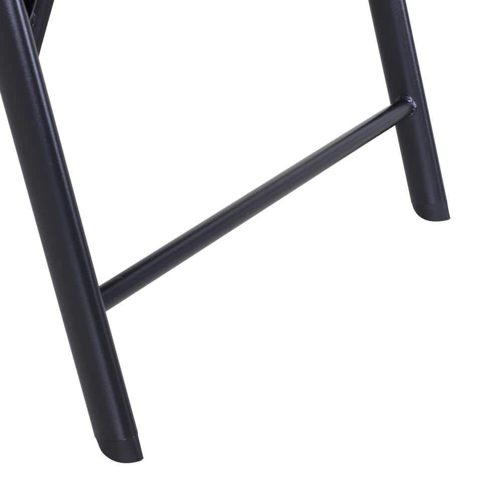 Gray Steel Folding Dining Chairs with Armrests, Set of 4