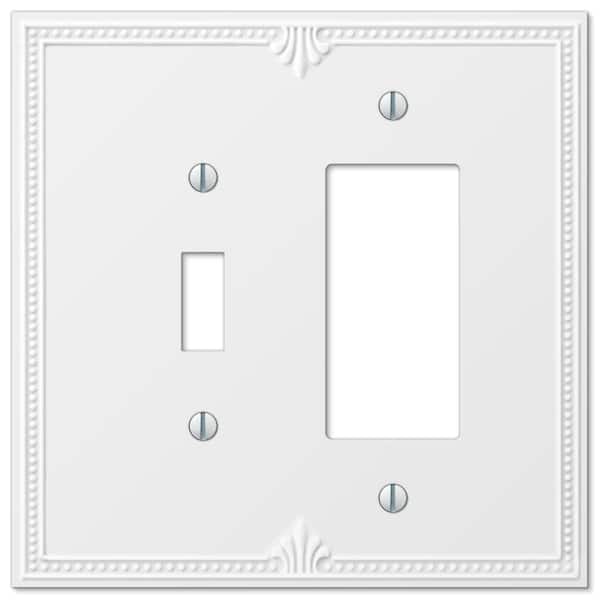 AMERELLE Richmond 2 Gang 1-Toggle and 1-Rocker Composite Wall Plate - White