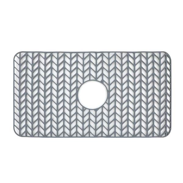 LORDEAR 26 in. L x 14 in. W Rectangular Kitchen Sink Silicone Bottom Grid in Gray