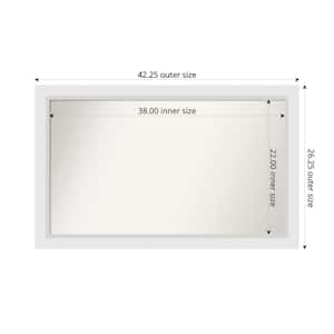 Blanco White 42.25 in. x 26.25 in. Custom Non-Beveled Wood Framed Bathroom Vanity Wall Mirror