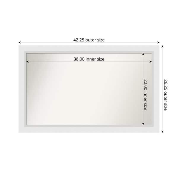 Blanco White 42.25 in. x 26.25 in. Custom Non-Beveled Wood Framed Bathroom Vanity Wall Mirror
