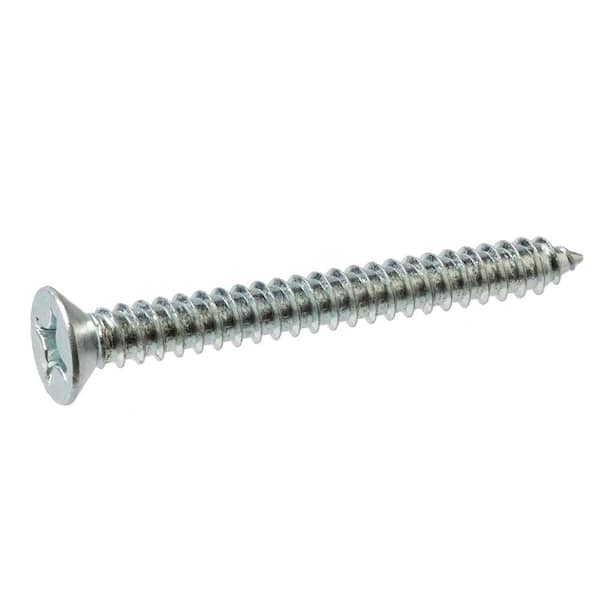#10 x 1-1/2 in. Zinc Plated Phillips Flat Head Sheet Metal Screw (6-Pack)
