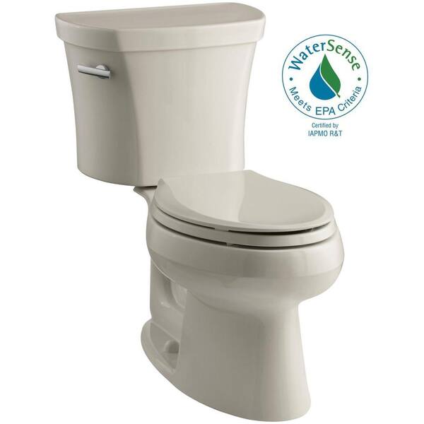 KOHLER Wellworth 2-Piece 1.28 GPF Elongated Toilet in Sandbar