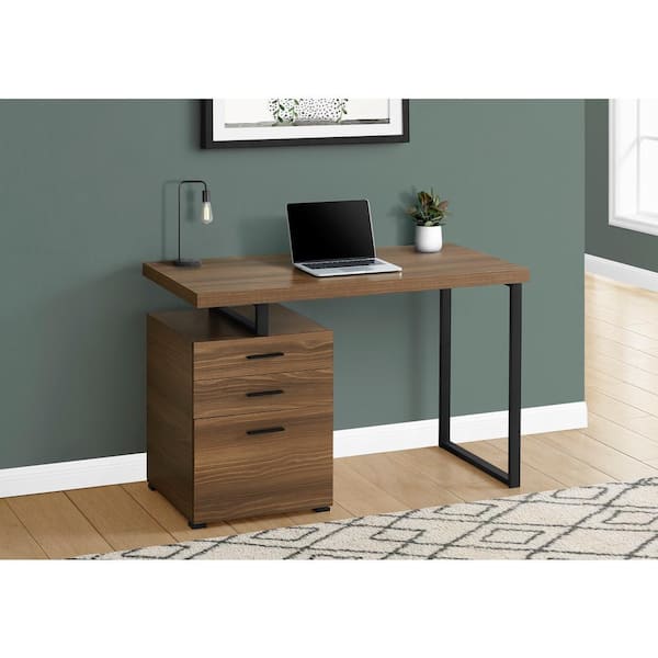 Otley Computer Desk 3 Drawer PC Workstation Shelves Storage Home Office  Table, Black