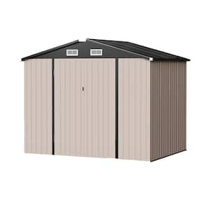 6 ft. W x 4 ft. D Gray Metal Storage Shed with Lockable Door and Vents for Tool, Garden, Bike (22 sq. ft.)