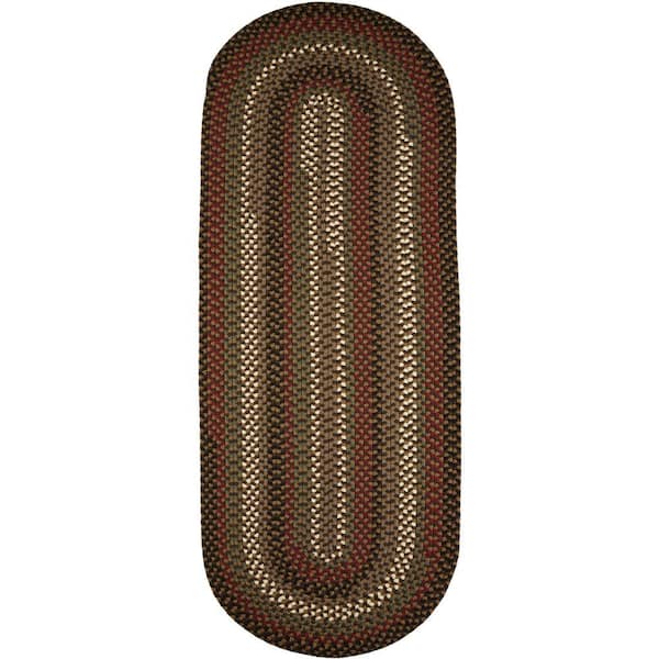 Country Medley Brown Fudge 2 ft. x 6 ft. Indoor/Outdoor Braided Runner Rug
