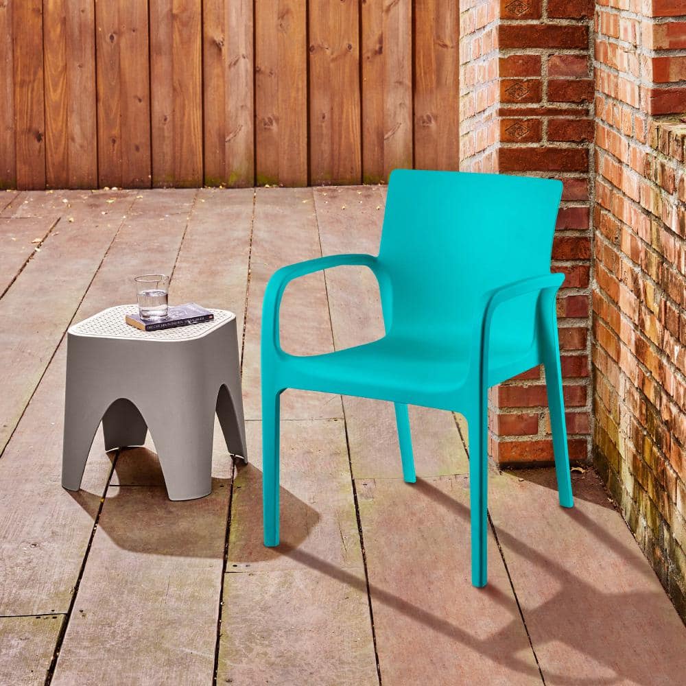 Alissa Turkish Blue Stackable Polypropylene Dining Armchair Set