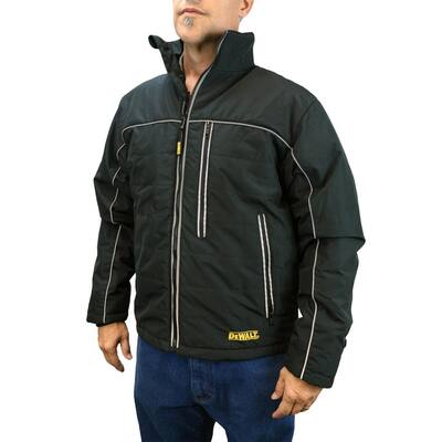Men's Large 20-Volt MAX XR Lithium-Ion Black Quilted Soft Shell Jacket Kit with 2.0 Ah Battery and Adapter