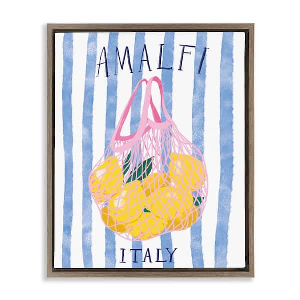 Stupell Industries Amalfi Italy Lemons by Be Ni La Brown Floater Frame Food Graphic Art Print 21 in. x 17 in.
