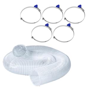 2-1/2 in. x 10 ft. Dust Collection Hose with 5 Key Hose Clamps for Dust Collection Systems