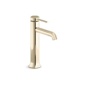 Occasion Tall Single Handle Single Hole Bathroom Faucet 1.0 GPM in Vibrant French Gold