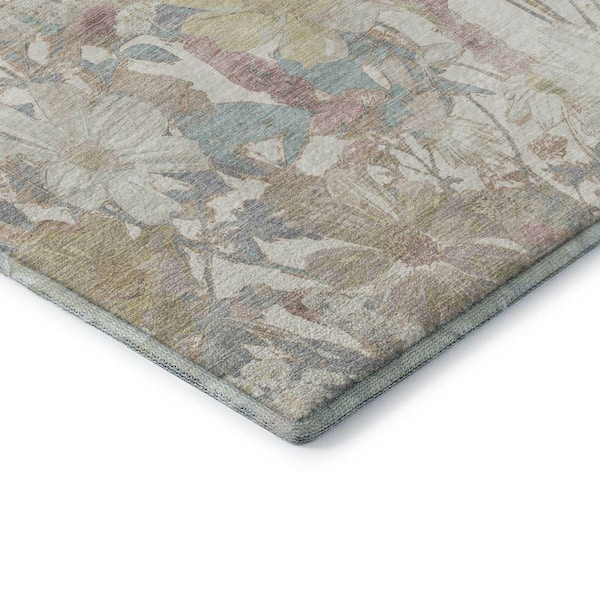 Mayfield Premium Machine Washable Abstract AMF1506 Ivory 2 ft. 3 in. x 7 ft. 6 in. Runner Rug