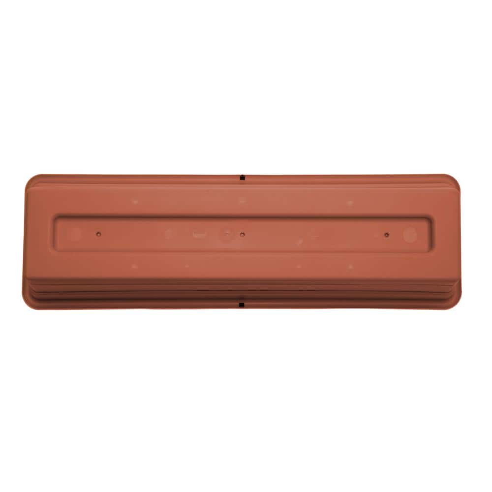 Terracotta Rectangular 24" Window Box with Drainage Holes & Saucer