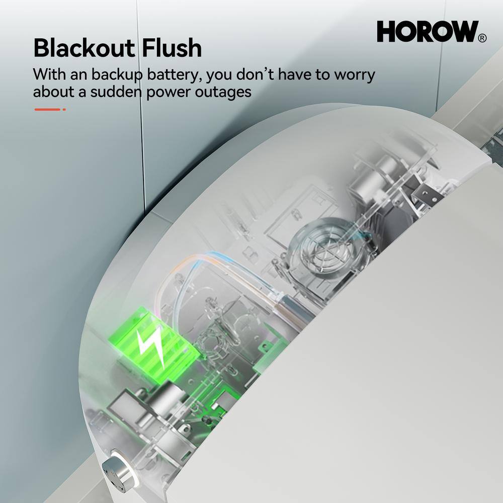Elongated White Electric Dual Flush Smart Bidet Toilet