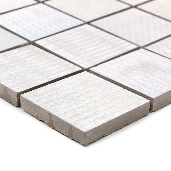 Lungo Ice 11.81 in. x 11.81 in. 10mm Matte porcelain Floor and Wall Mosaic Tile (0.97 sq. ft. per Sheet)
