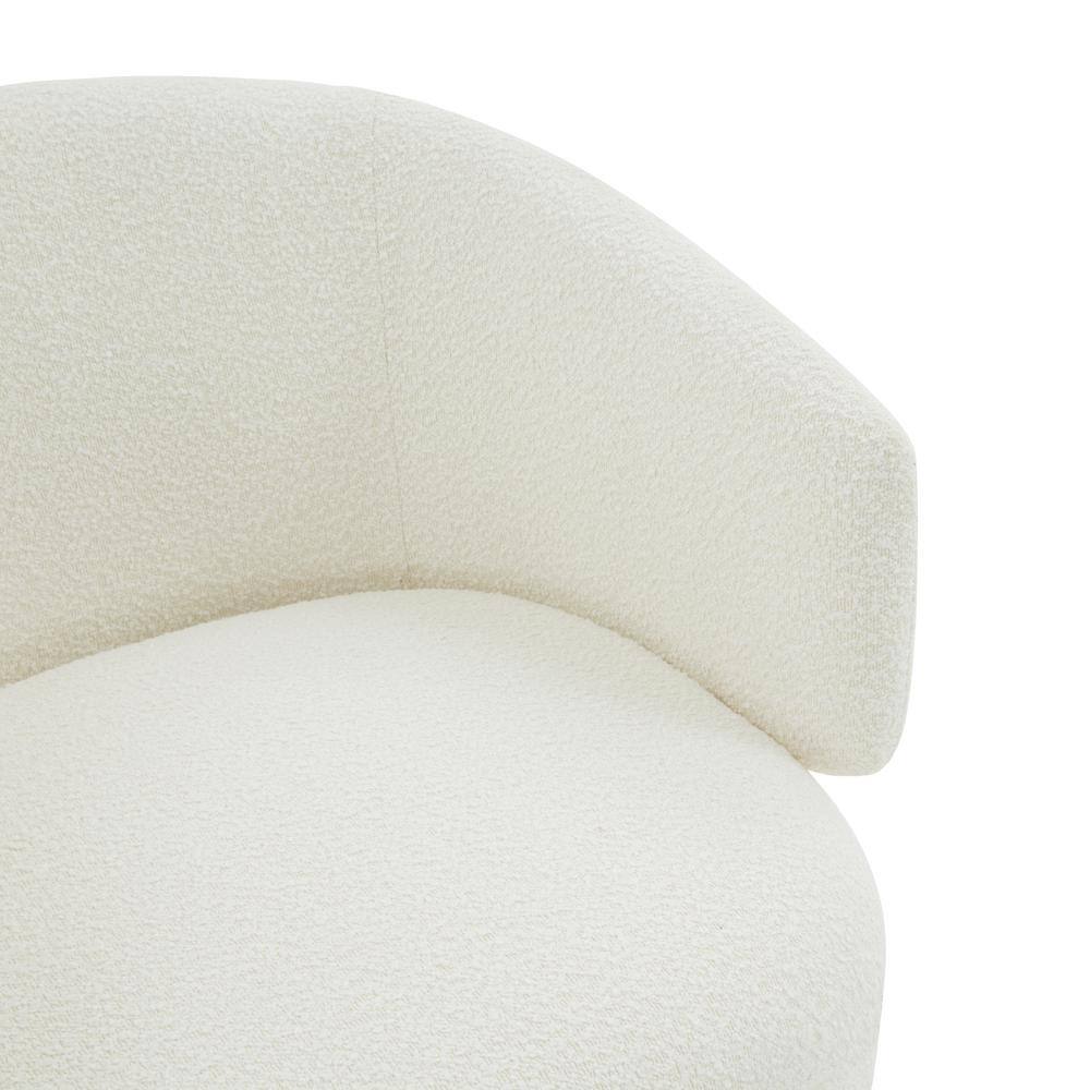 Ivory Elegance 31'' Wood Base Swivel Barrel Chair